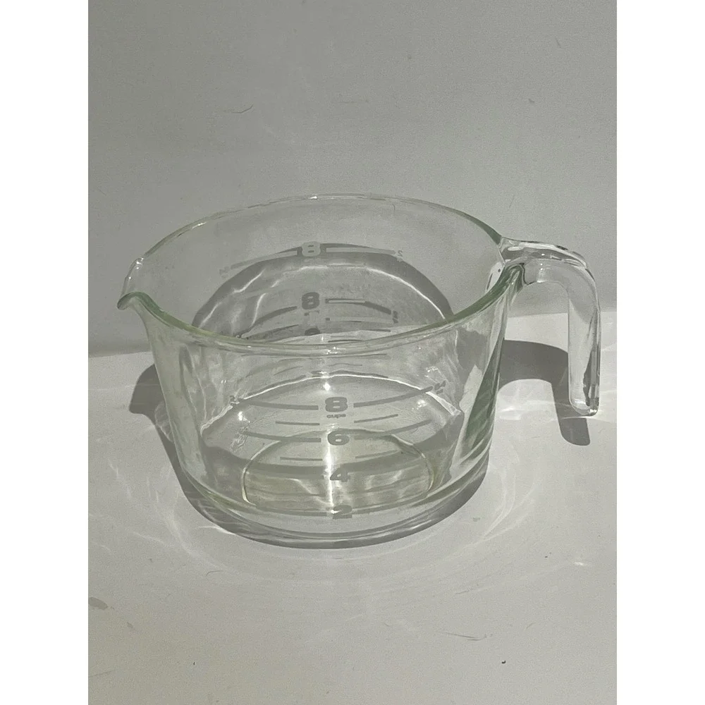 Large 8 Cup 2 Quart Clear Glass Measuring Cup with Handle and Spout Heavy Duty